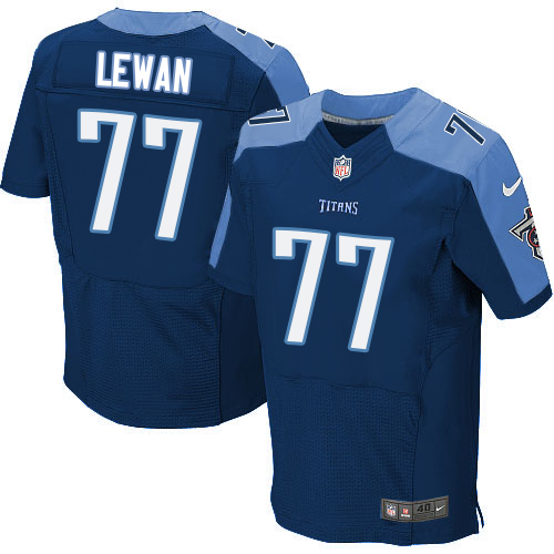 Men's Elite Taylor Lewan Nike Jersey Navy Blue Alternate - #77 NFL Tennessee Titans